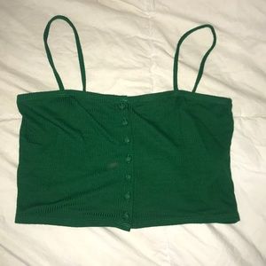 Green cropped top
